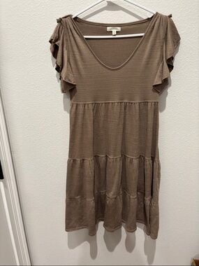 Max Studio flutter sleeve tiered knit dress - XS